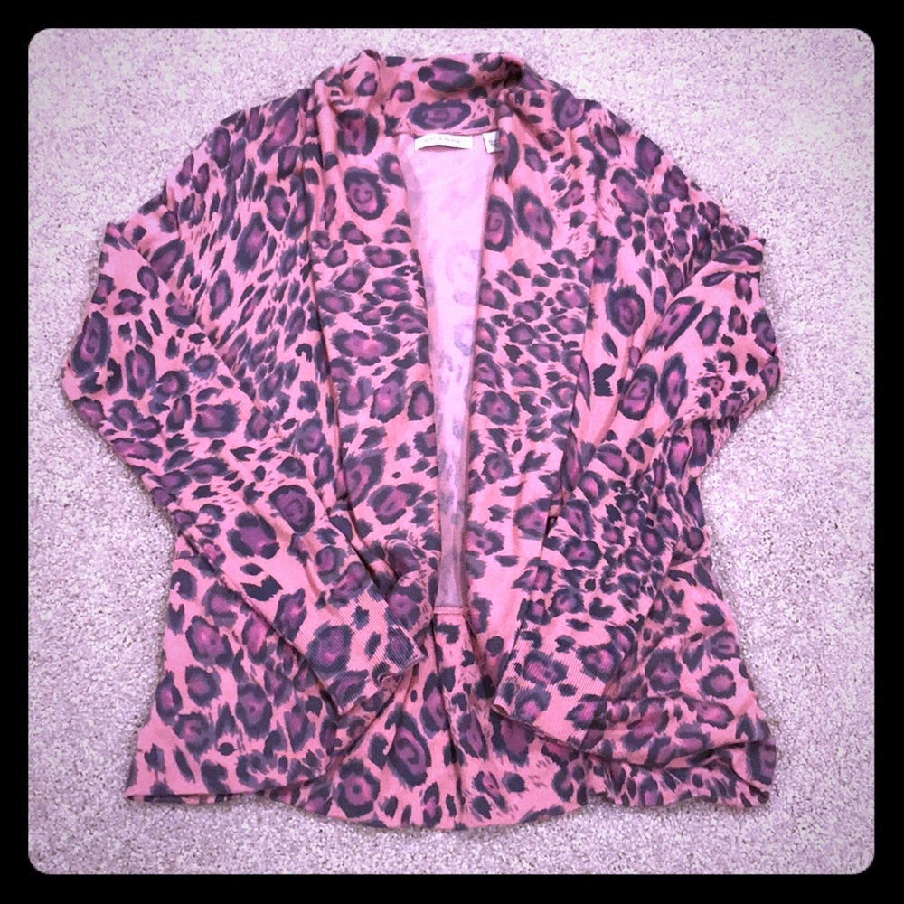 Like NEW Pink Leopard cardigan. Great fit!
